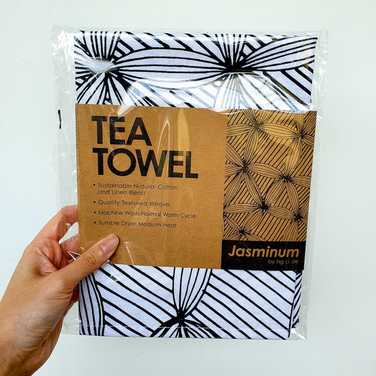 Tea Towel - Black Jasminum