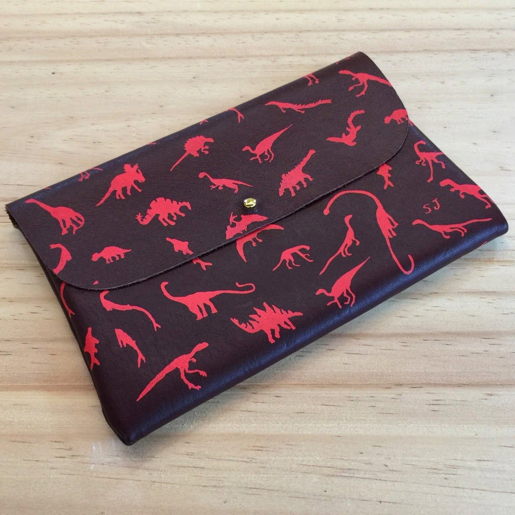 Flap Pouch - Brown Leather Dino