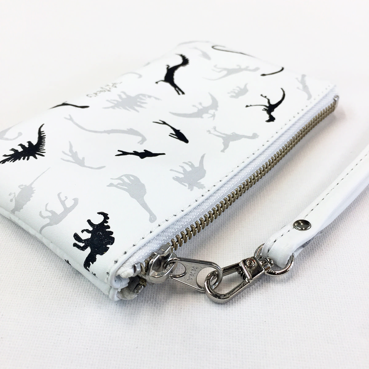 Dino Leather Petite Wristlet - Monotone