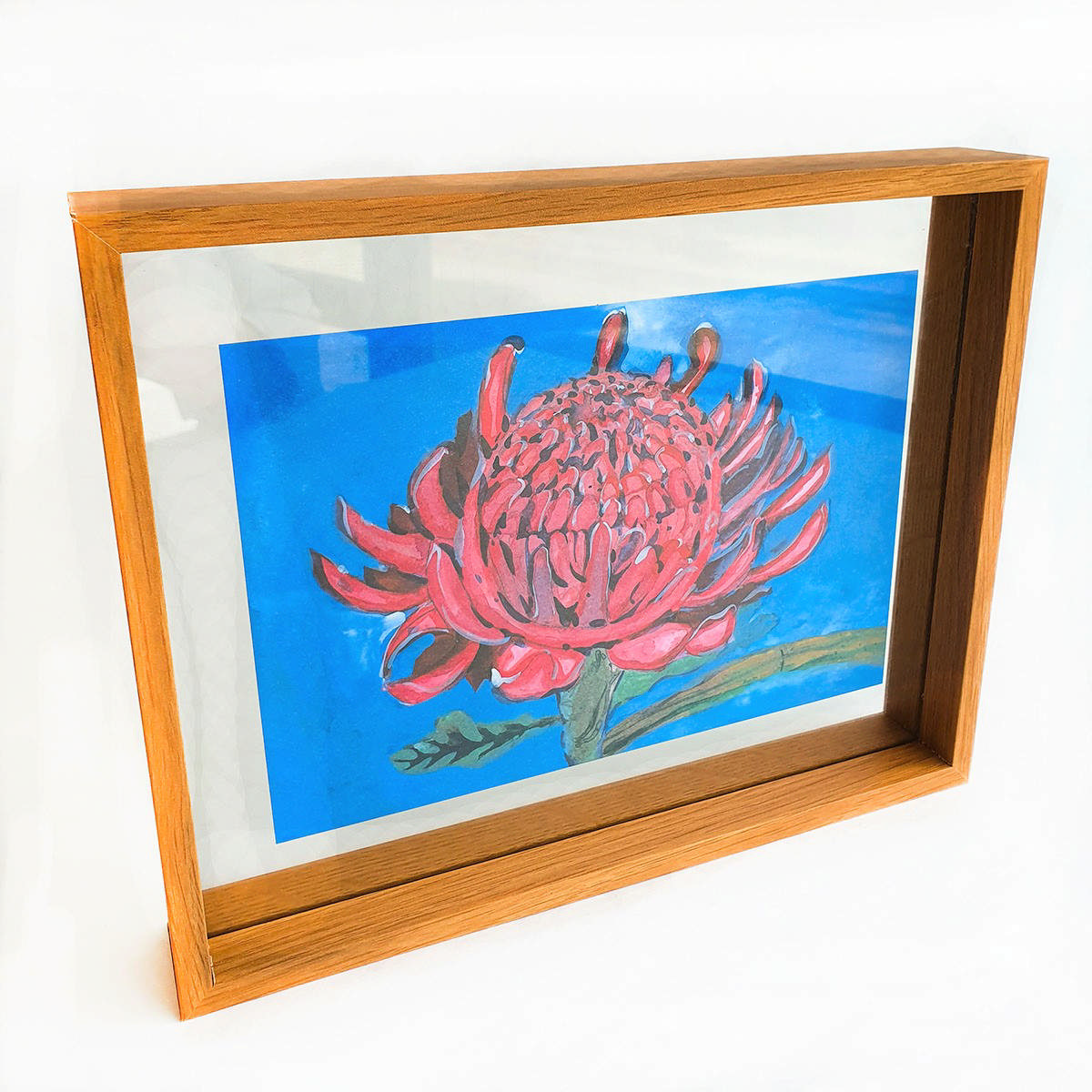 A5 Floating Frame - Red Flower