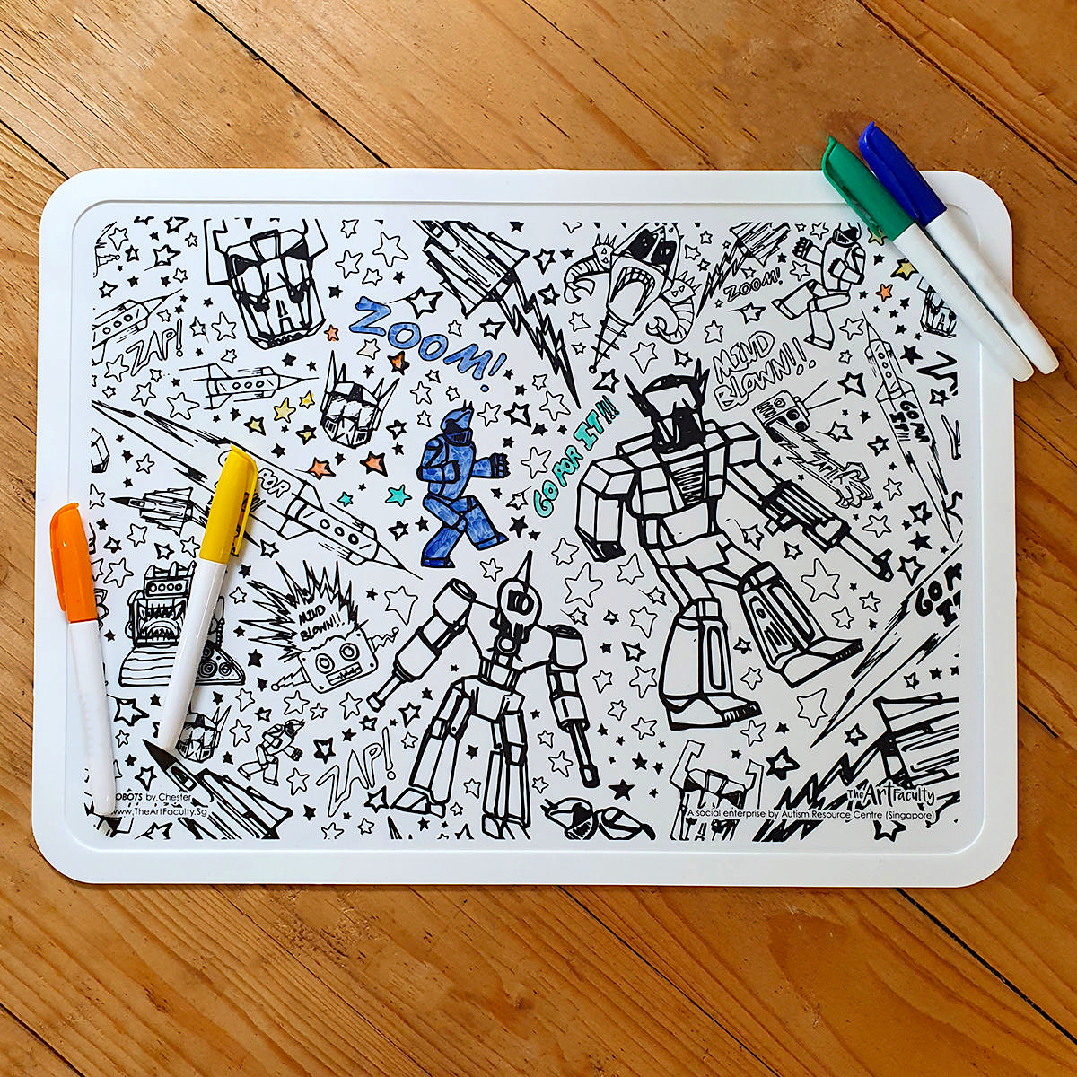 Silicone Colouring Mat - Robots (non discounted)