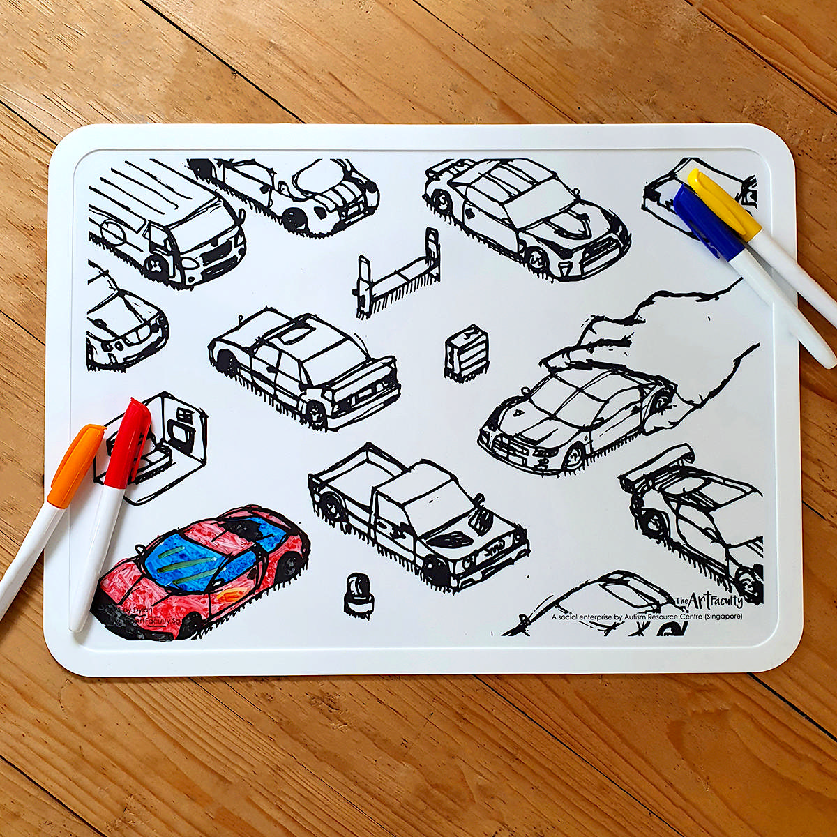 Silicone Colouring Mat - Cars (non discounted)