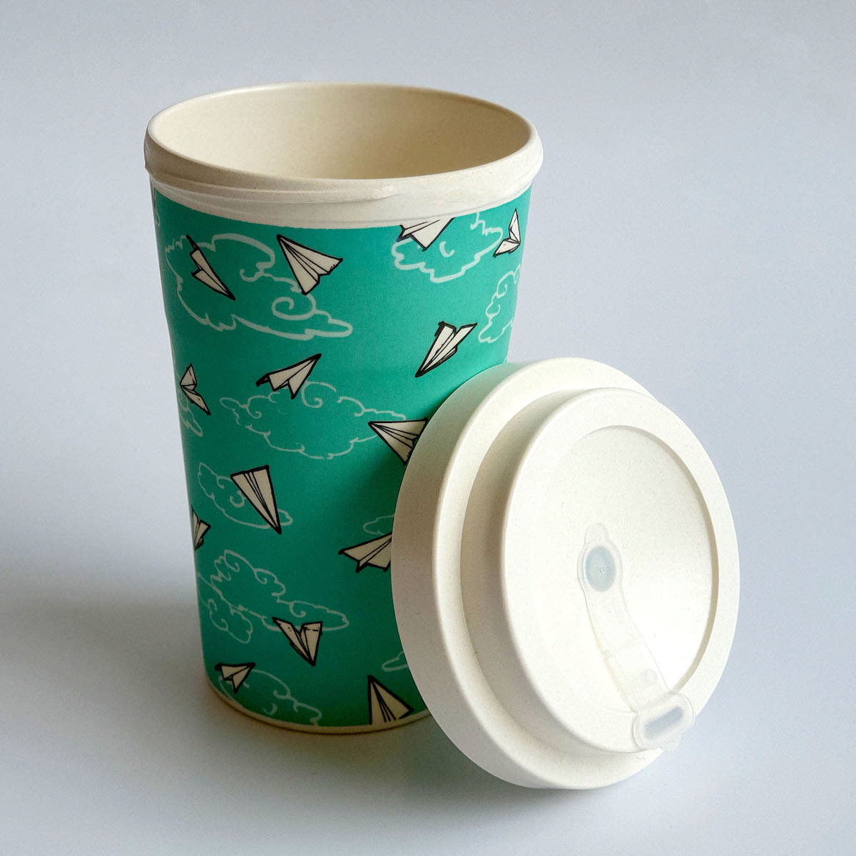 Bamboo Fibre Cup 400ml - Paper Planes