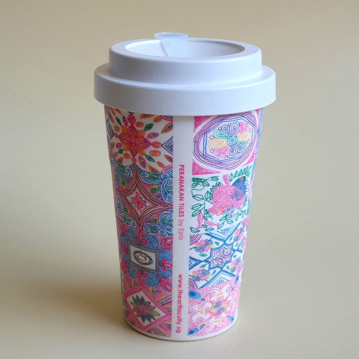 Bamboo Fibre Cup 400ml - Peranakan Tiles