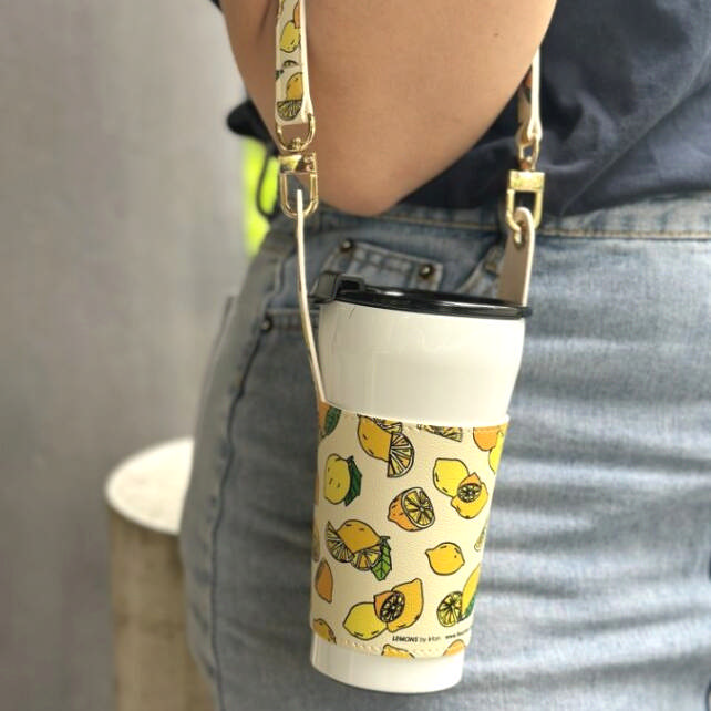 Cup Holder – Lemons Beige