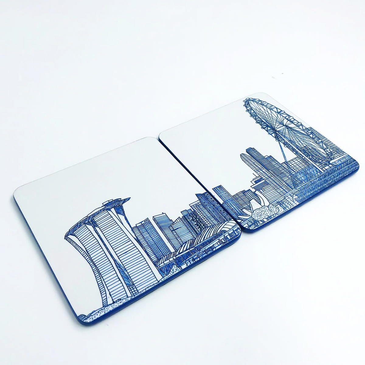 Coaster Set of 2 - The Marina View