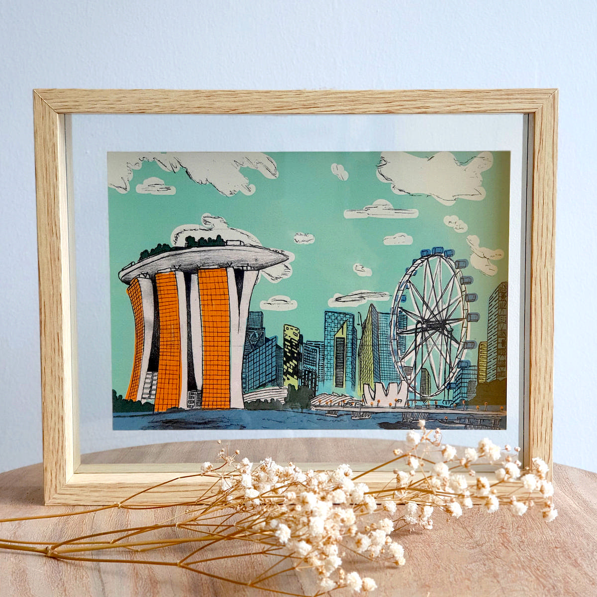 A5 Floating Frame - Marina Cityscape