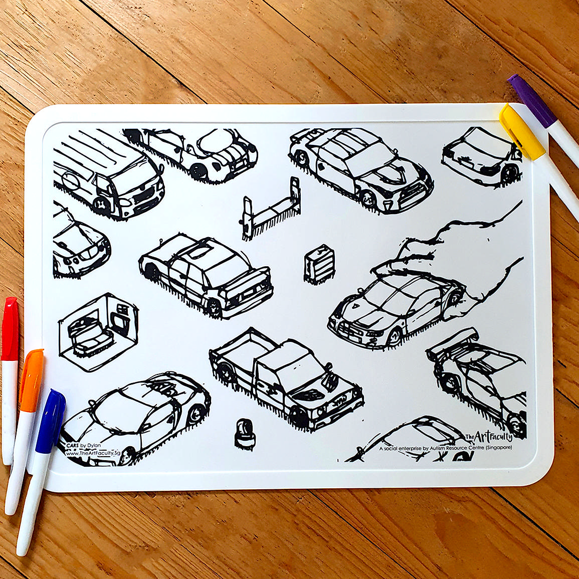 Silicone Colouring Mat - Cars (non discounted)