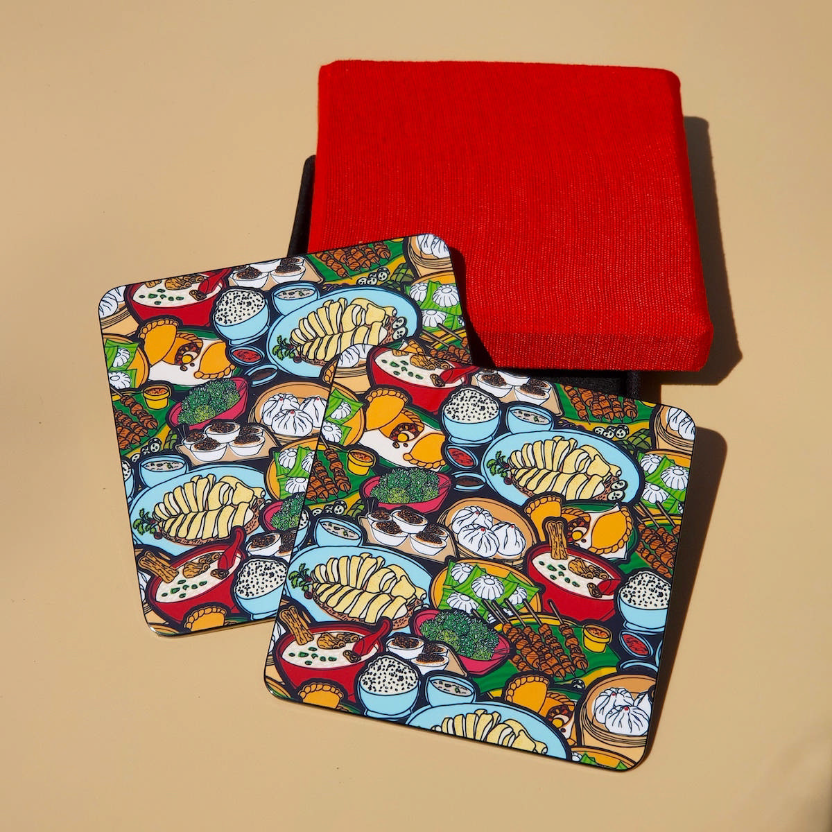 Coaster Set of 2 - Hawker Food