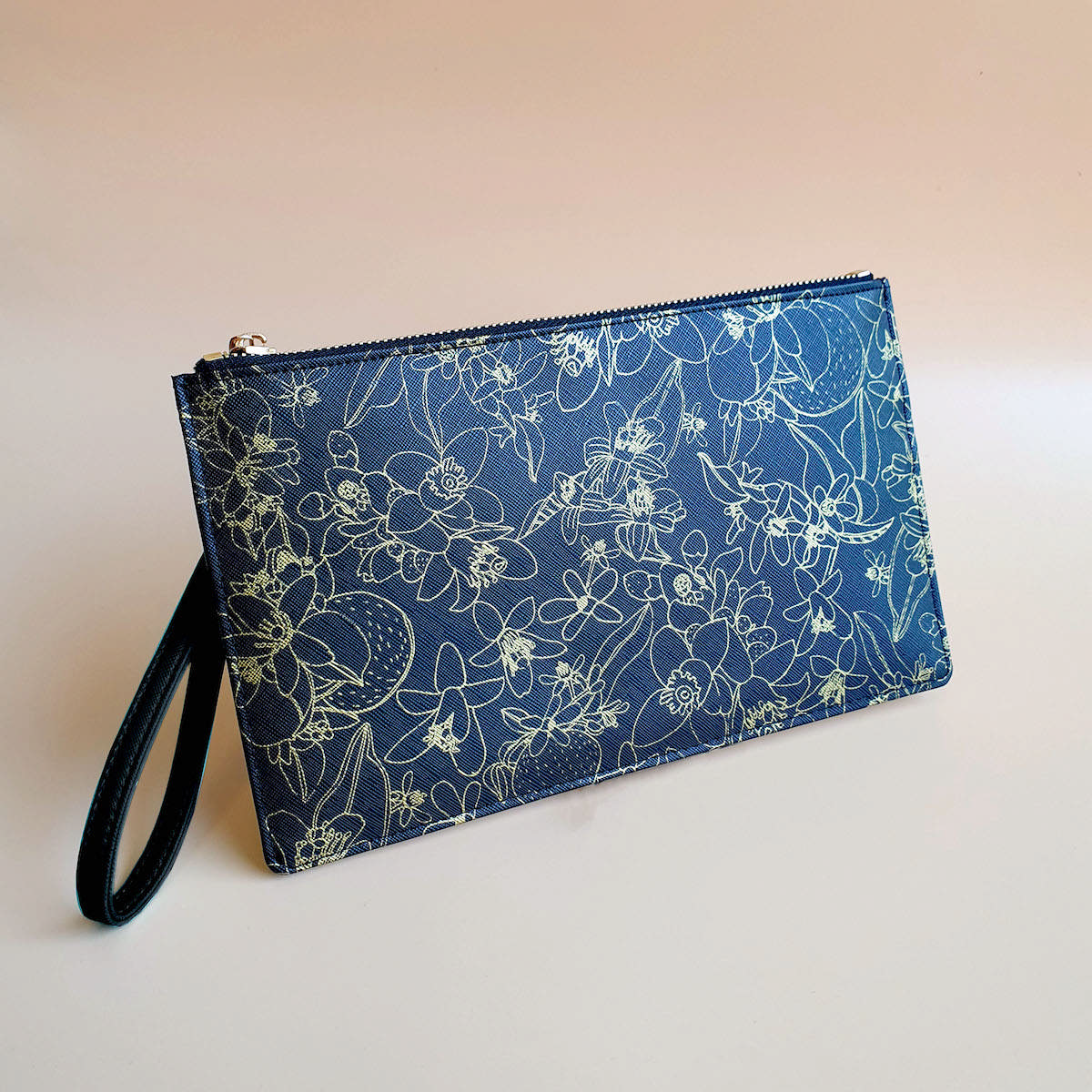 Slim Clutch - Orange Blossom Black