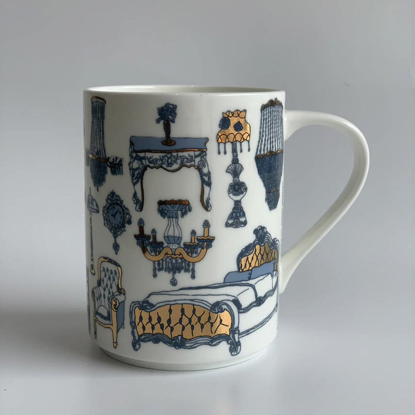 Porcelain Mug – Vintage Motif