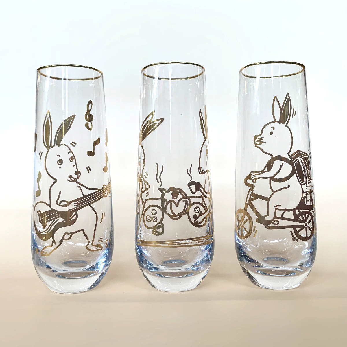 Champagne Flutes Set of 3 - Rabbits